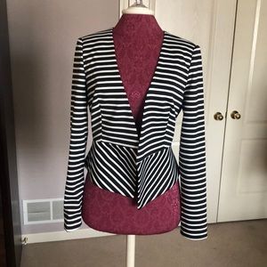 Aryn K. Black and white blazer